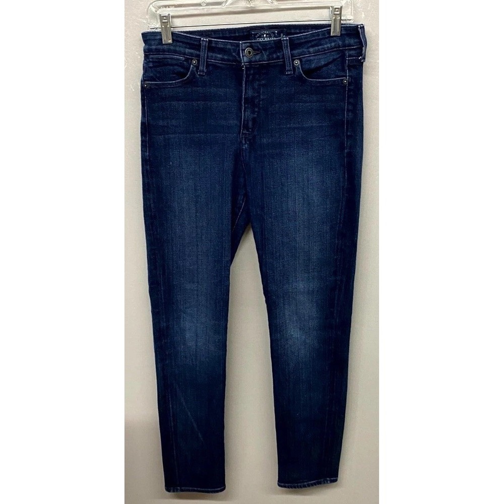 Lucky Brand Hyden Skinny Jeans Womens 6/28 Blue Whiskering Denim Cotton Stretch